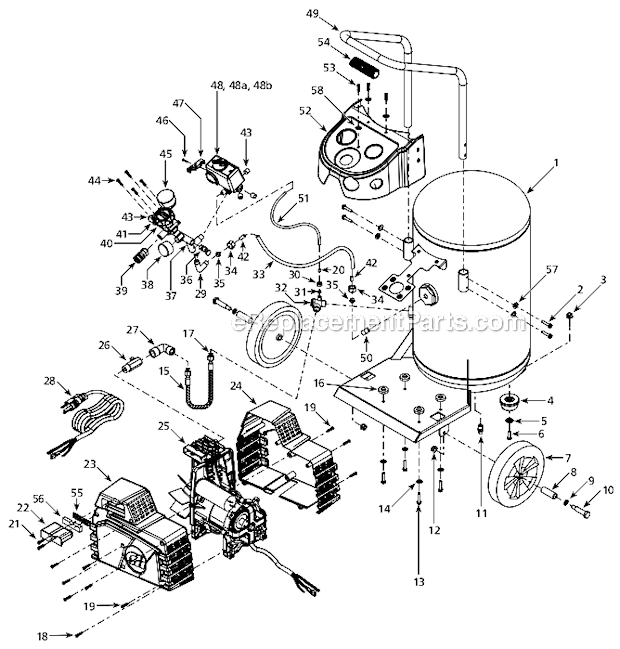 Campbell Hausfeld HJ300100DI 200 Psi Portable Asme Air Compressor Page A Diagram