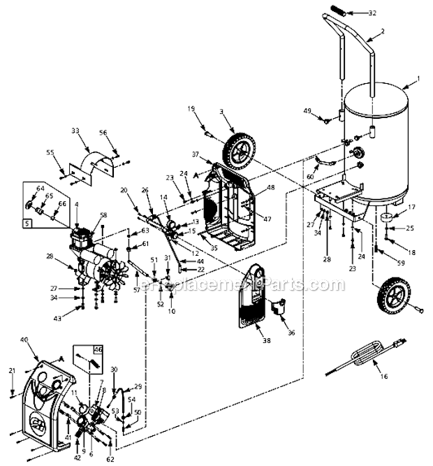 Campbell Hausfeld HM710000DI Home and Auto Maintenance 8 Gallon Air Compressor Page A Diagram