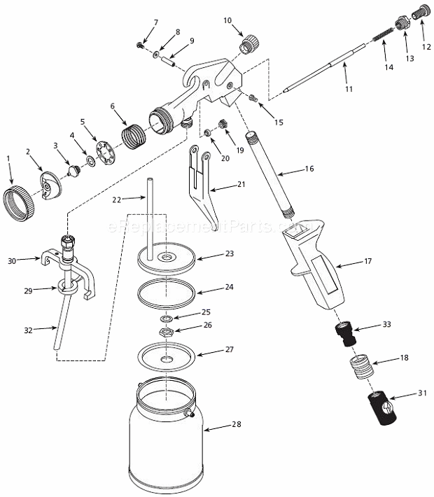 Campbell Hausfeld HV2105 HVLP Paint Sprayer Gun Page A Diagram