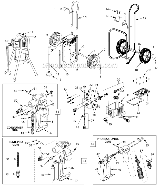 Campbell Hausfeld PS230 Airless Paint Sprayer Page A Diagram