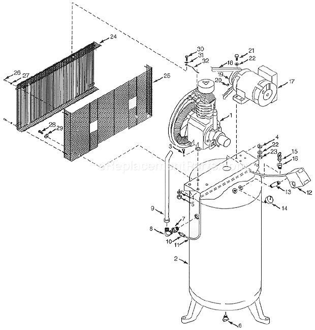 Campbell Hausfeld TF3004 Air Compressor Pump Page A Diagram