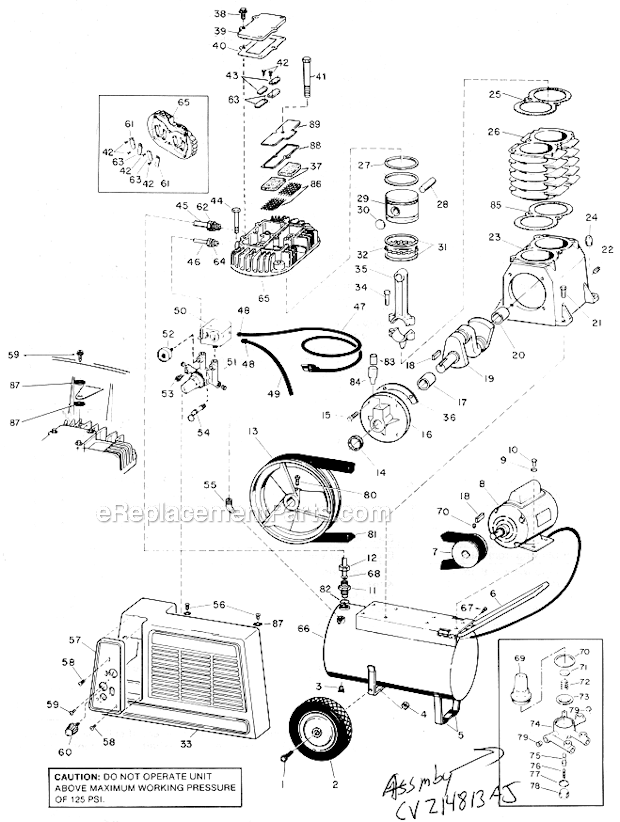 Campbell Hausfeld VT611800 Air Compressor Page A Diagram