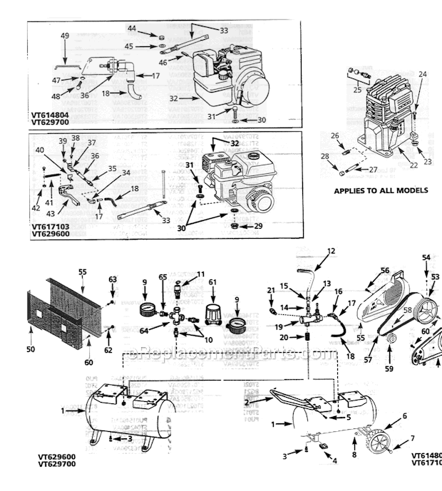 Campbell Hausfeld VT629700 (2003) Contractor Air Compressor Page A Diagram