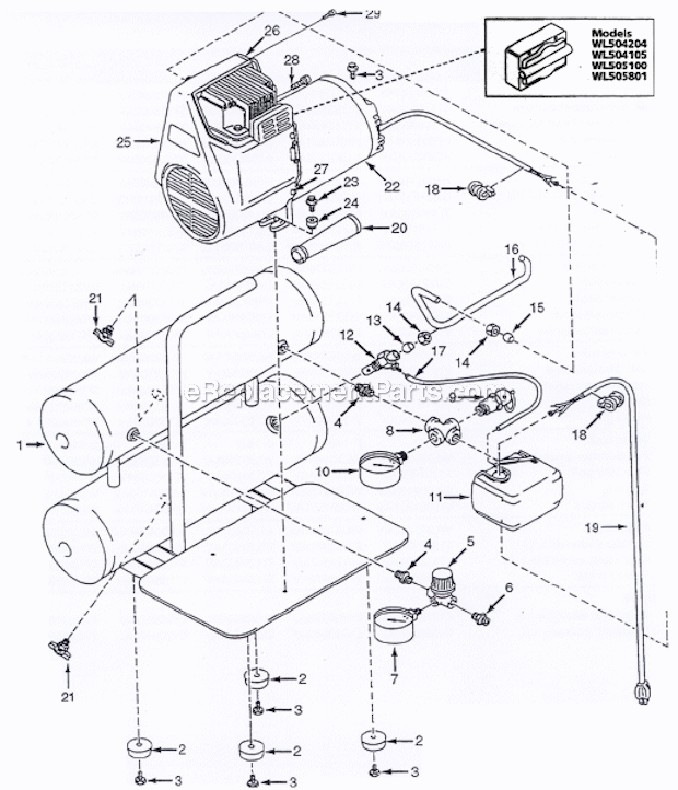 Campbell Hausfeld WL505801 Air Compressor Page A Diagram