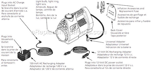 Campbell Hausfeld CC2400 (2006.12) Cordless Inflator Page A Diagram