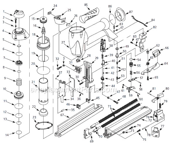 Campbell Hausfeld CHN10300 (2004.11) Narrow Crown Stapler Page A Diagram
