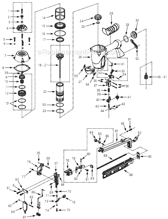 Campbell Hausfeld CHN20100 (2001.04) 2-1/2 in. Finish Nailer Page A Diagram