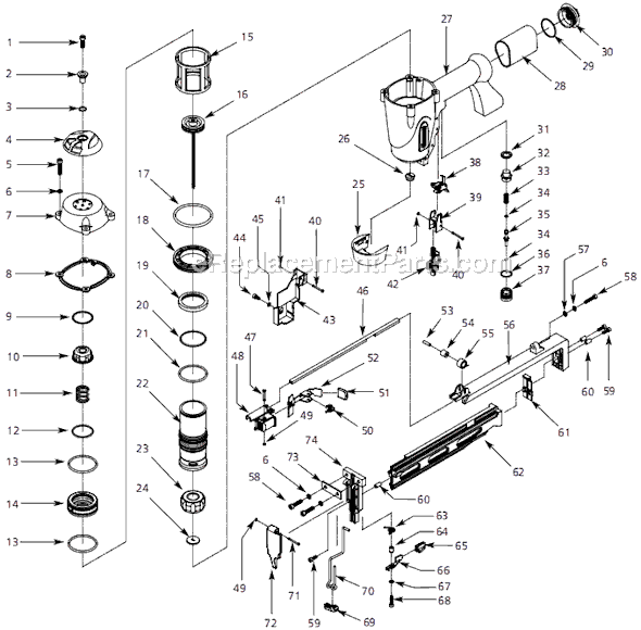 Campbell Hausfeld CHN20101 (2007.04) 2-1/2 in. 16g Straight Finish Nailer Page A Diagram