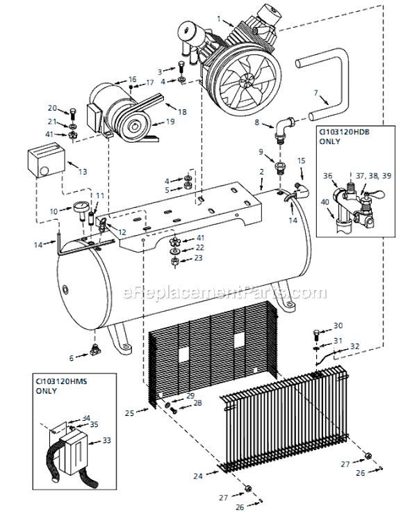 Campbell Hausfeld CI100120HB (1999) Two-Stage Air Compressor Page A Diagram