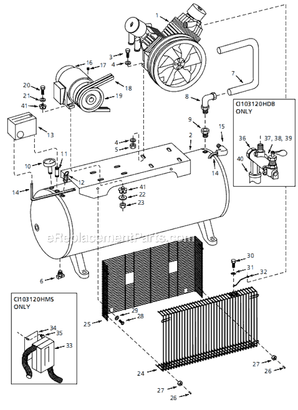 Campbell Hausfeld CI103120HPMS (1999) Two-Stage Air Compressor Page A Diagram