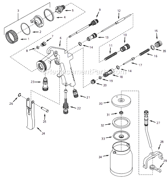 Campbell Hausfeld DH7500 (2008.04) Siphon Feed Spray Gun Page A Diagram