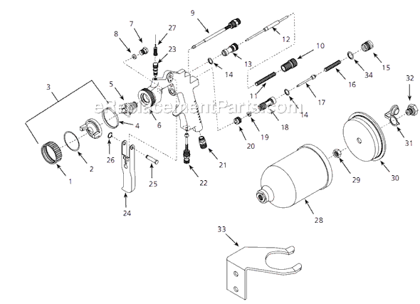 Campbell Hausfeld DH7800 (2007.12) Gravity Feed Spray Gun Page A Diagram