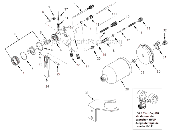 Campbell Hausfeld DH7900 (2003.01) HVLP Gravity Feed Spray Gun Page A Diagram