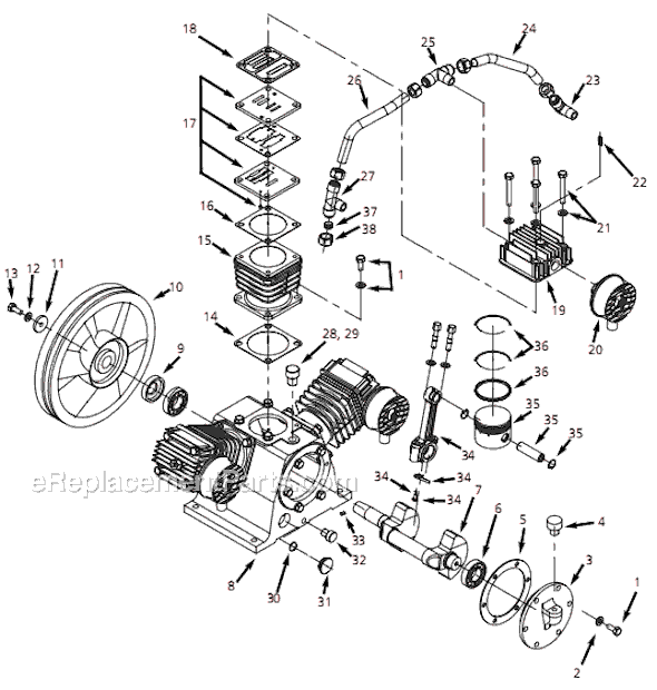 Campbell Hausfeld DP400000AV (2005) Air Compressor Pump Page A Diagram