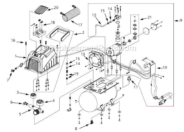 Campbell Hausfeld FP2040 (2002) Oilless Compressor Page A Diagram