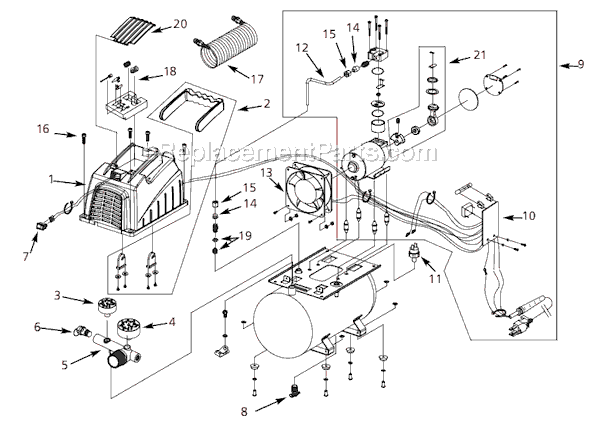 Campbell Hausfeld FP2040 (2003) Oilless Compressor Page A Diagram