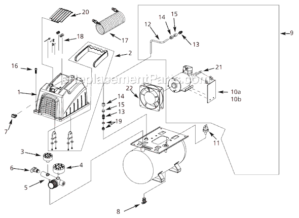 Campbell Hausfeld FP204100 (2003) Oilless Compressor Page A Diagram
