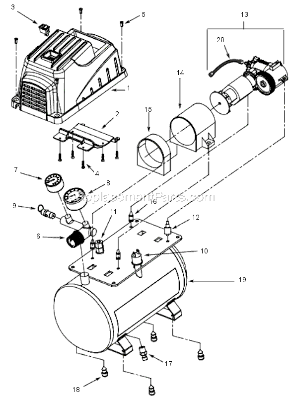 Campbell Hausfeld FP209000 (2007) Oilless Compressor Page A Diagram
