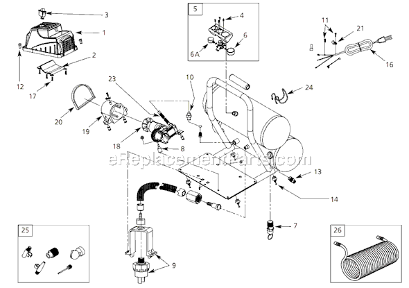 Campbell Hausfeld FP209598 (2007) Oilless Compressor Page A Diagram