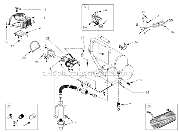 Campbell Hausfeld FP209699DQ (2007) Oilless Compressor Page A Diagram