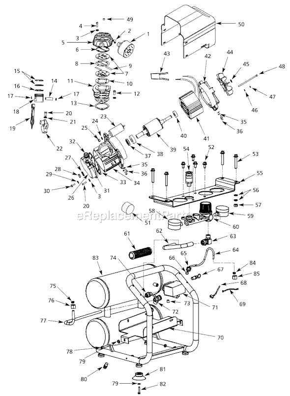 Campbell Hausfeld HL5404 Oil Lubricated Air Compressor Page A Diagram