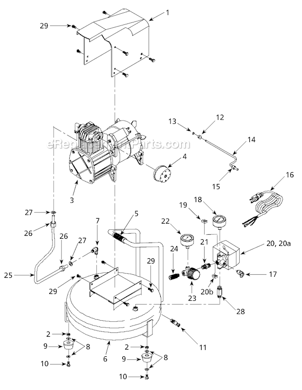 Campbell Hausfeld HM750099AV Oilless Pancake Compressor Page A Diagram