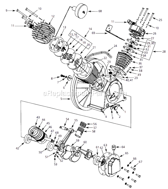 Campbell Hausfeld HS710100 (2005) Air Compressor Pump Page A Diagram