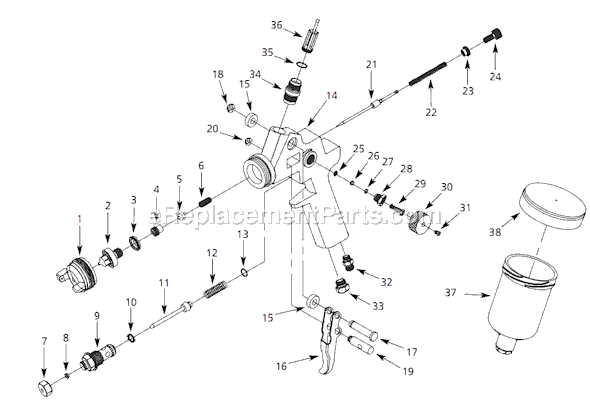 Campbell Hausfeld IFS560 (2004.06) Gravity Feed Spray Gun Page A Diagram