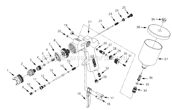 Campbell Hausfeld IFS580 (2004.06) Gravity Feed Spray Gun Page A Diagram