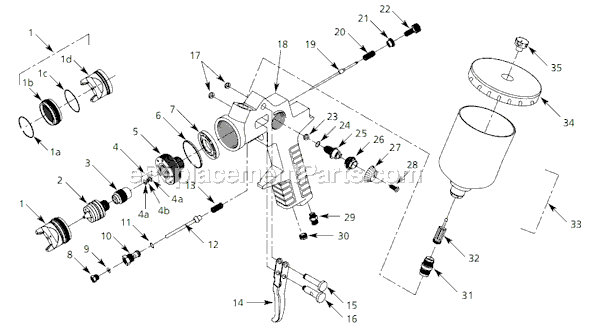 Campbell Hausfeld IFS580 (2007.06) Gravity Feed Spray Gun Page A Diagram