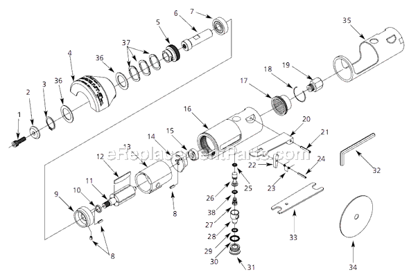 Campbell Hausfeld IFT535 (2005.12) Air Cut-Off Tool Page A Diagram