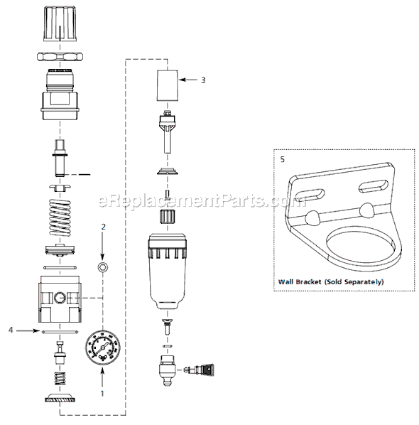 Campbell Hausfeld MP516803 (2007.03) Mini Filter / Pressure Regulator Page A Diagram