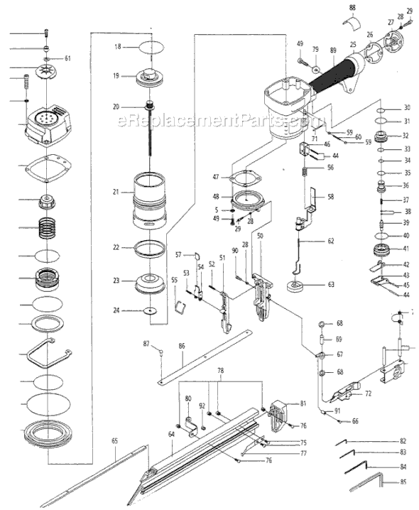 Campbell Hausfeld NB3565 (1995.05) Angle Finish Nailer Page A Diagram