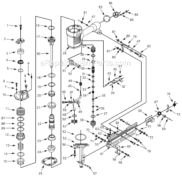 Campbell Hausfeld NS219000 (2006.07) Framing Nailer Page A Diagram