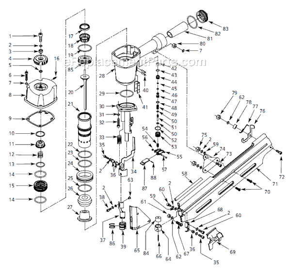 Campbell Hausfeld NS219002 (2007.02) Framing Nailer Page A Diagram