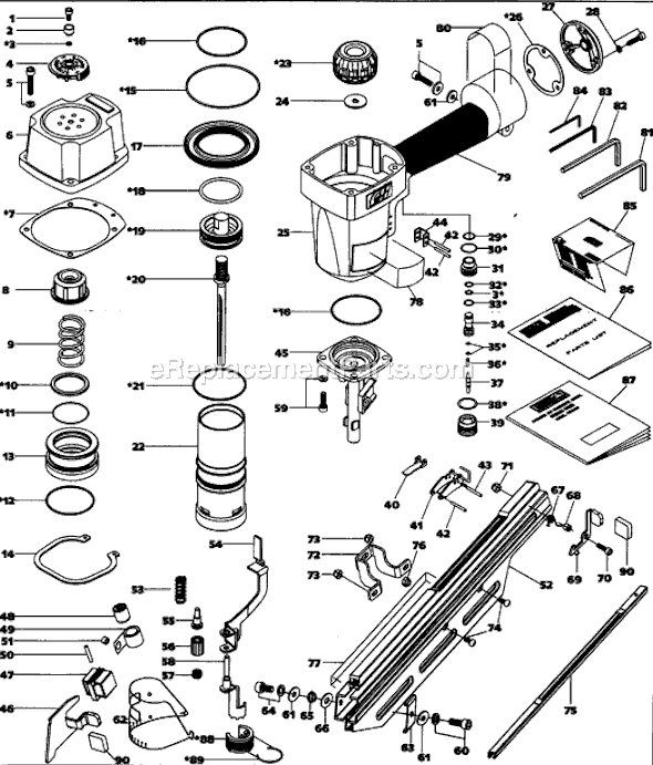 Campbell Hausfeld NS289001 (1998.08) 28 Degree Framing Nailer Page A Diagram