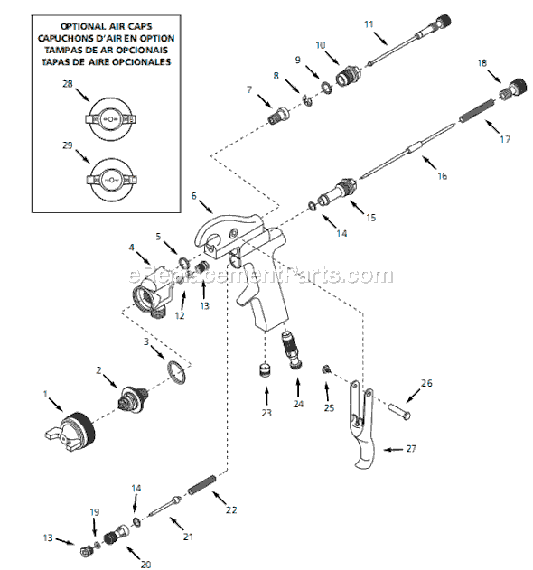 Campbell Hausfeld PH7100 (1997.02) Commercial Finish Spray Gun Page A Diagram