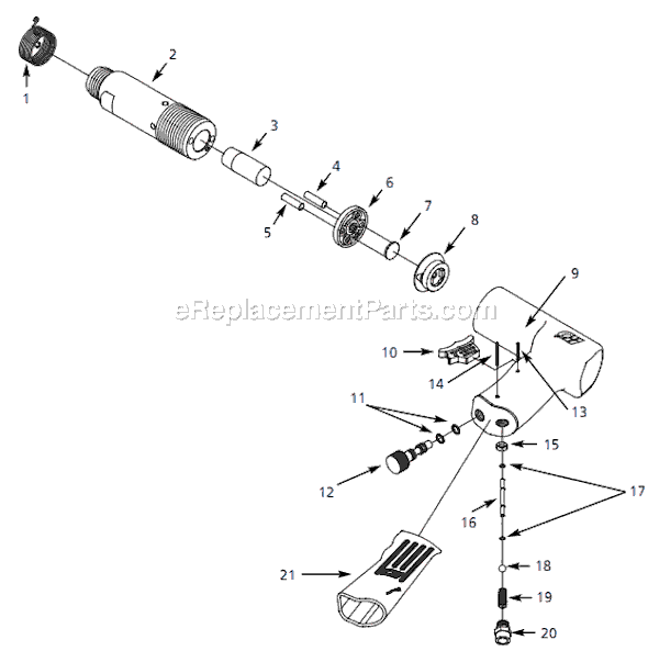 Campbell Hausfeld PL153499 (2002.02) Medium Barrel Air Chisel Page A Diagram