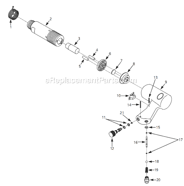 Campbell Hausfeld PL1534 (1998.08) Medium Barrel Air Chisel Page A Diagram