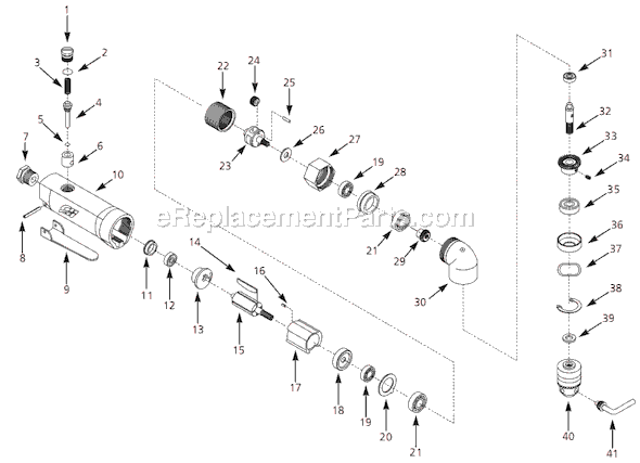 Campbell Hausfeld PL1544 (1998.08) 3/8 in. Chuck Angle Air Drill Page A Diagram