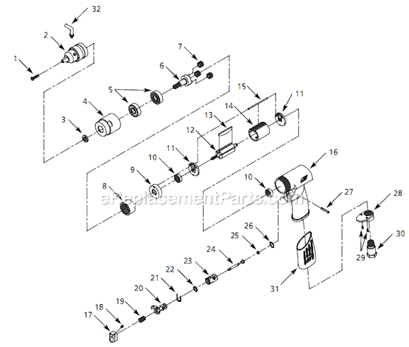 Campbell Hausfeld PL154599 (2002.10) 3/8 in. Reversible Air Drill Page A Diagram