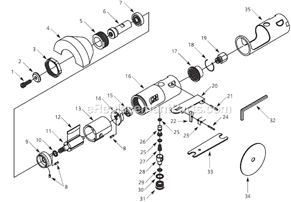 Campbell Hausfeld PL253599 (2002.10) Air Cut-Off Tool Page A Diagram