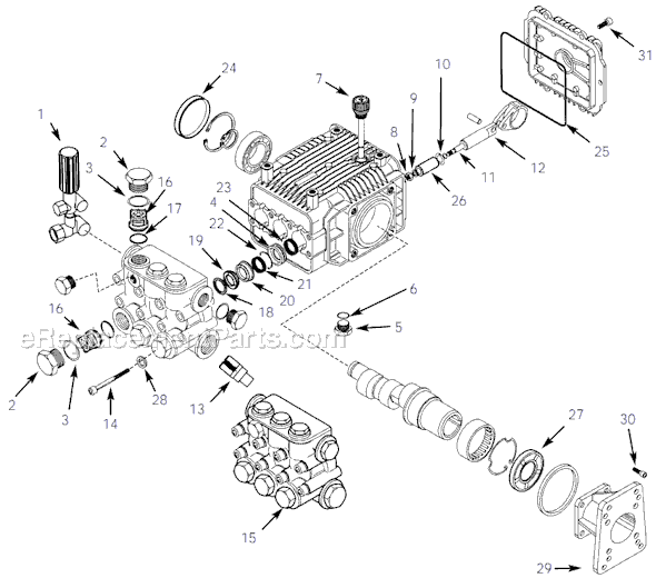 Campbell Hausfeld PM080040SJ Pressure Washer Pump Page A Diagram