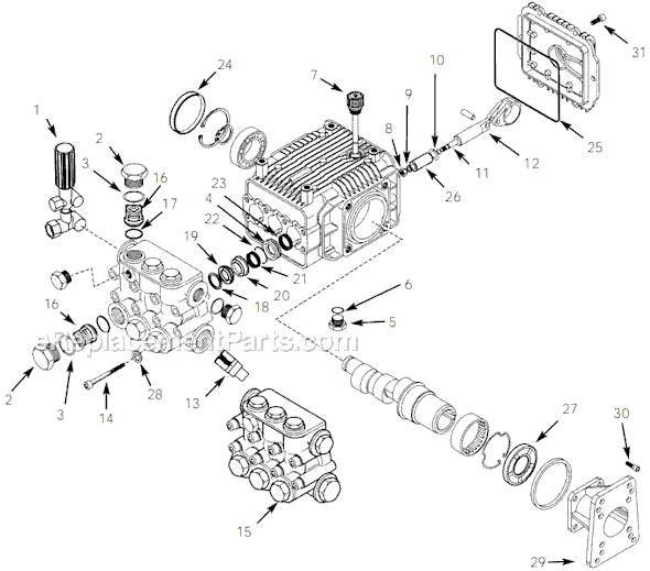 Campbell Hausfeld PM245200SJ Pressure Washer Pump Page A Diagram