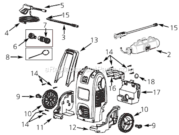 Campbell Hausfeld PW1520 Electric Pressure Washer Page A Diagram