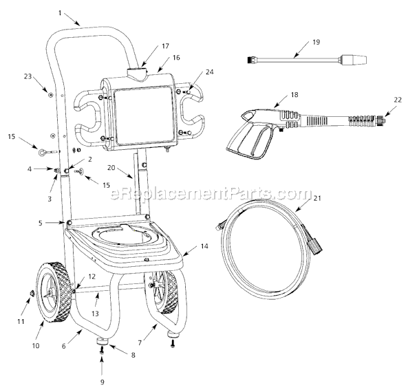 Campbell Hausfeld PW1549V2LE Vertical Shaft Pressure Washer Page A Diagram