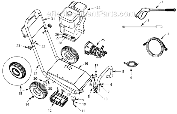 Campbell Hausfeld PW2758H1LE Horizontal Pressure Washer Page A Diagram