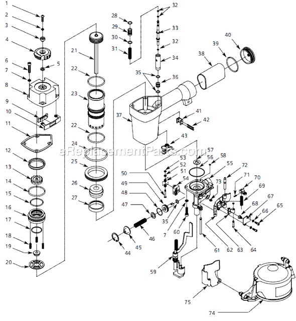 Campbell Hausfeld RN164500 (2007.05) Coil Roofing Nailer Page A Diagram