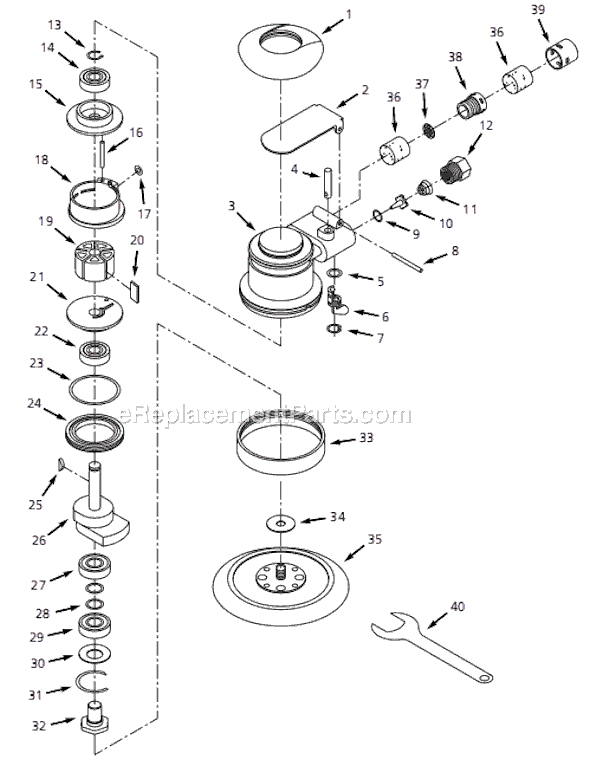 Campbell Hausfeld SA1567 (2000.02) Random Orbit Sander Page A Diagram