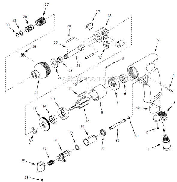 Campbell Hausfeld TL1071 (1999.11) 1/4 in. Air Screwdriver Page A Diagram